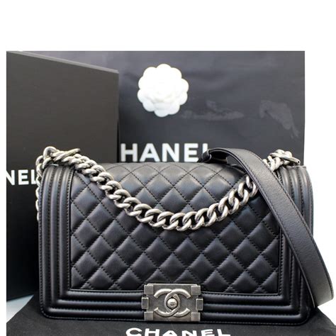 boy bag chanel black|chanel boyfriend bag.